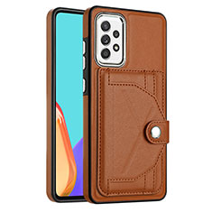 Funda Lujo Cuero Carcasa YB2 para Samsung Galaxy A53 5G Marron