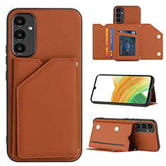 Funda Lujo Cuero Carcasa YB2 para Samsung Galaxy A54 5G Marron