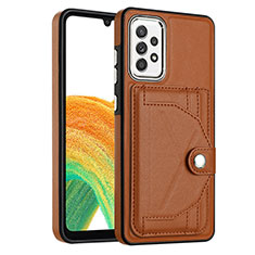 Funda Lujo Cuero Carcasa YB2 para Samsung Galaxy A73 5G Marron