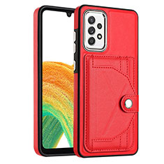 Funda Lujo Cuero Carcasa YB2 para Samsung Galaxy A73 5G Rojo