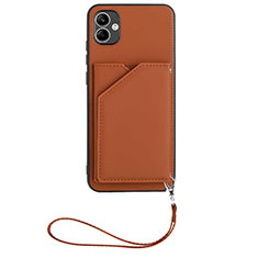 Funda Lujo Cuero Carcasa YB2 para Samsung Galaxy F04 Marron