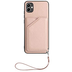 Funda Lujo Cuero Carcasa YB2 para Samsung Galaxy F04 Oro Rosa