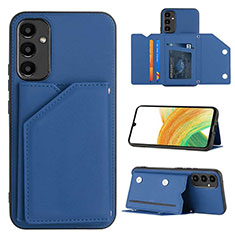 Funda Lujo Cuero Carcasa YB2 para Samsung Galaxy Quantum4 5G Azul