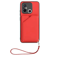 Funda Lujo Cuero Carcasa YB2 para Xiaomi Poco C55 Rojo