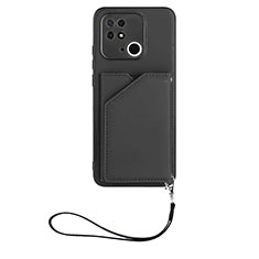 Funda Lujo Cuero Carcasa YB2 para Xiaomi Redmi 10 India Negro