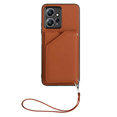 Funda Lujo Cuero Carcasa YB2 para Xiaomi Redmi Note 12 4G Marron