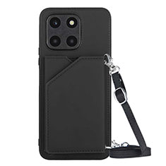 Funda Lujo Cuero Carcasa YB3 para Huawei Honor X6a Negro