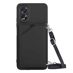 Funda Lujo Cuero Carcasa YB3 para Oppo A18 Negro