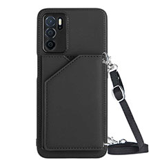 Funda Lujo Cuero Carcasa YB3 para Oppo A54s Negro