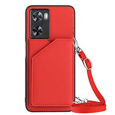 Funda Lujo Cuero Carcasa YB3 para Oppo A57 4G Rojo