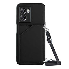 Funda Lujo Cuero Carcasa YB3 para Oppo A57 5G Negro