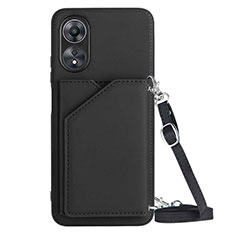 Funda Lujo Cuero Carcasa YB3 para Oppo A58 5G Negro