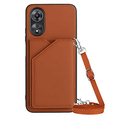 Funda Lujo Cuero Carcasa YB3 para Oppo A78 5G Marron