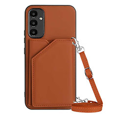 Funda Lujo Cuero Carcasa YB3 para Samsung Galaxy A14 4G Marron