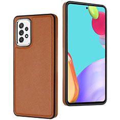 Funda Lujo Cuero Carcasa YB3 para Samsung Galaxy A52s 5G Marron