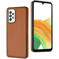 Funda Lujo Cuero Carcasa YB3 para Samsung Galaxy A73 5G Marron