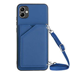 Funda Lujo Cuero Carcasa YB3 para Samsung Galaxy M04 Azul