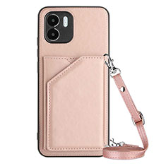 Funda Lujo Cuero Carcasa YB3 para Xiaomi Poco C50 Oro Rosa