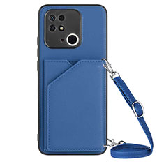 Funda Lujo Cuero Carcasa YB3 para Xiaomi Redmi 10 India Azul