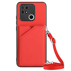 Funda Lujo Cuero Carcasa YB3 para Xiaomi Redmi 10 India Rojo