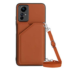 Funda Lujo Cuero Carcasa YB3 para Xiaomi Redmi Note 12S Marron