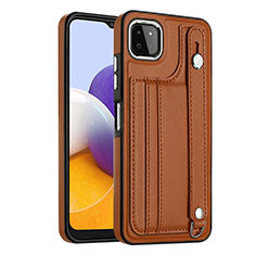 Funda Lujo Cuero Carcasa YB4 para Samsung Galaxy A22 5G Marron