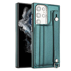 Funda Lujo Cuero Carcasa YB4 para Samsung Galaxy S22 Ultra 5G Verde