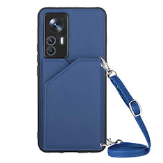 Funda Lujo Cuero Carcasa YB4 para Xiaomi Redmi K50 Ultra 5G Azul