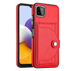 Funda Lujo Cuero Carcasa YB5 para Samsung Galaxy A22 5G Rojo