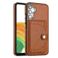 Funda Lujo Cuero Carcasa YB5 para Samsung Galaxy A54 5G Marron