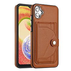 Funda Lujo Cuero Carcasa YB5 para Samsung Galaxy F04 Marron