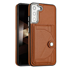 Funda Lujo Cuero Carcasa YB5 para Samsung Galaxy S25 Plus 5G Marron