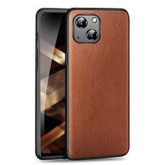 Funda Lujo Cuero Carcasa ZS01 para Apple iPhone 15 Marron