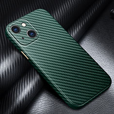 Funda Lujo Fibra de Carbon Carcasa Twill C01 para Apple iPhone 13 Mini Verde