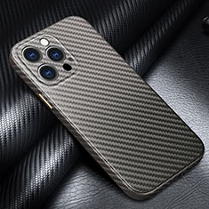 Funda Lujo Fibra de Carbon Carcasa Twill C01 para Apple iPhone 13 Pro Gris