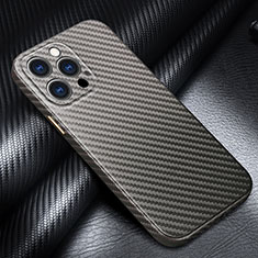 Funda Lujo Fibra de Carbon Carcasa Twill C01 para Apple iPhone 15 Pro Max Gris