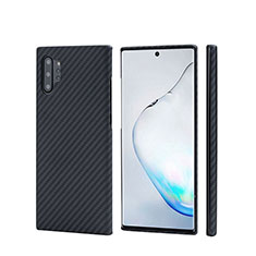 Funda Lujo Fibra de Carbon Carcasa Twill C01 para Samsung Galaxy Note 10 Plus 5G Negro