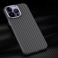 Funda Lujo Fibra de Carbon Carcasa Twill T01 para Apple iPhone 16 Pro Negro