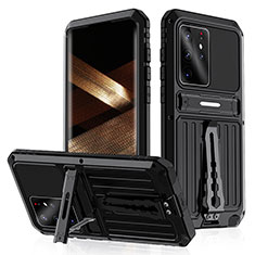 Funda Lujo Marco de Aluminio Carcasa 360 Grados LK2 para Samsung Galaxy S24 Ultra 5G Negro