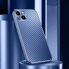 Funda Lujo Marco de Aluminio Carcasa 360 Grados M01 para Apple iPhone 13 Azul