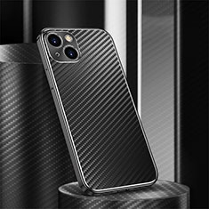 Funda Lujo Marco de Aluminio Carcasa 360 Grados M01 para Apple iPhone 15 Plus Negro