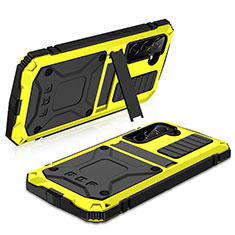 Funda Lujo Marco de Aluminio Carcasa 360 Grados M01 para Samsung Galaxy S21 FE 5G Amarillo