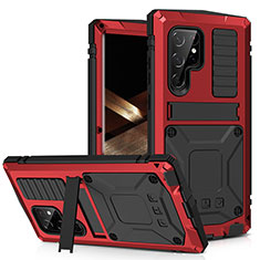 Funda Lujo Marco de Aluminio Carcasa 360 Grados M04 para Samsung Galaxy S25 Ultra 5G Rojo