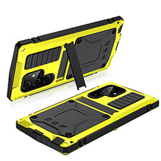 Funda Lujo Marco de Aluminio Carcasa 360 Grados M05 para Samsung Galaxy S22 Ultra 5G Amarillo