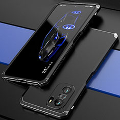 Funda Lujo Marco de Aluminio Carcasa 360 Grados P01 para Xiaomi Mi 11i 5G Negro