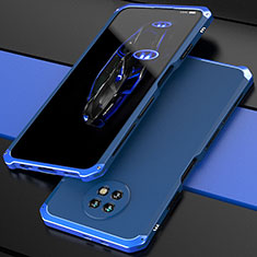 Funda Lujo Marco de Aluminio Carcasa 360 Grados P01 para Xiaomi Redmi Note 9T 5G Azul