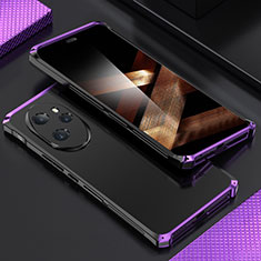 Funda Lujo Marco de Aluminio Carcasa 360 Grados para Huawei Honor 100 Pro 5G Morado