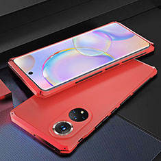 Funda Lujo Marco de Aluminio Carcasa 360 Grados para Huawei Honor 50 5G Rojo