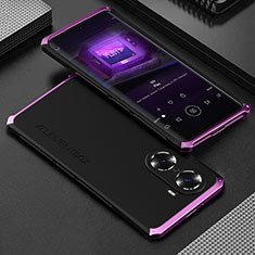 Funda Lujo Marco de Aluminio Carcasa 360 Grados para Huawei Honor 60 Pro 5G Morado