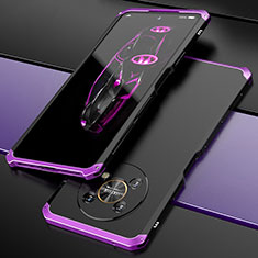 Funda Lujo Marco de Aluminio Carcasa 360 Grados para Huawei Honor Magic4 Lite 5G Morado